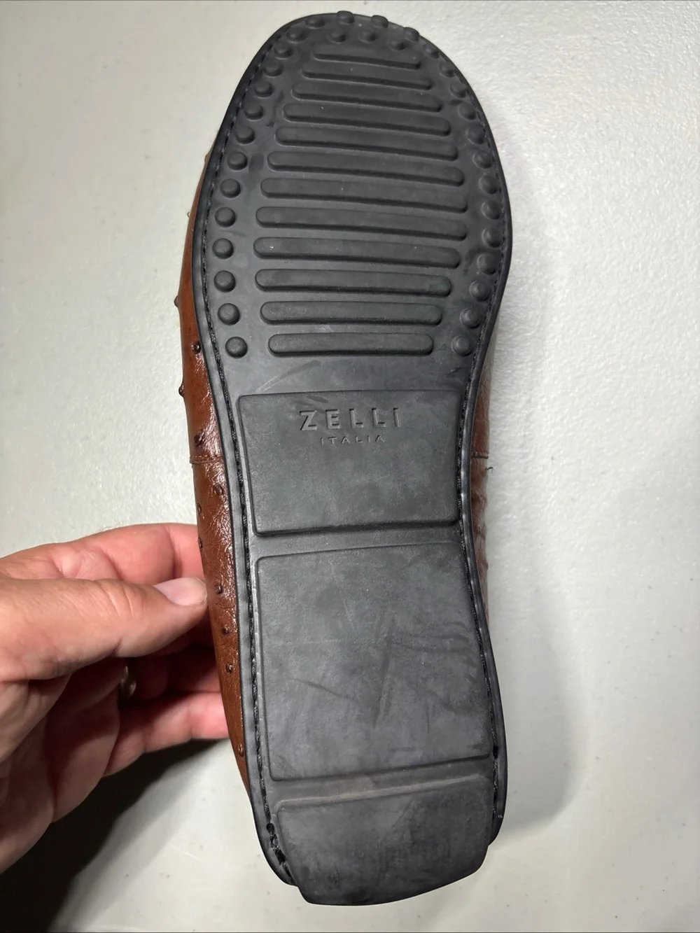 Zelli Genuine Ostrich Penny Loafers Handmade In Italy Size 10